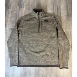 Patagonia Mens Medium Pullover 1/4 Zip Fleece Better Sweater Medium Brown EUC